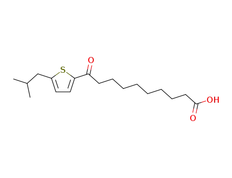 Molecular Structure of 82854-47-5 (10-(5-isobutyl-thiophen-2-yl)-10-oxo-decanoic acid)