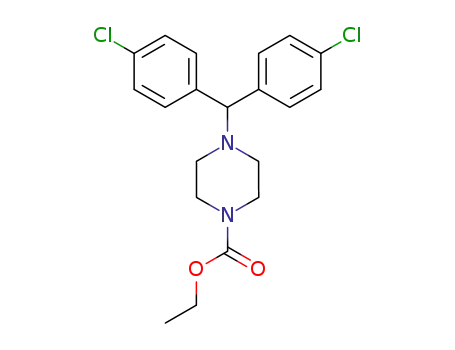 Molecular Structure of 154544-61-3 (ethyl <4-(bis (4-chlorophenyl) methyl)-1-piperazinyl> carboxylate)