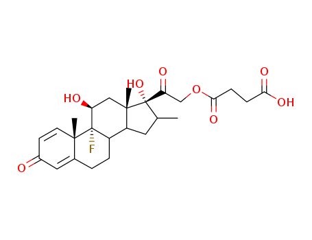 Pregna-1,4-diene-3,20-dione,21-(3-carboxy-1-oxopropoxy)-9-fluoro-11,17-dihydroxy-16-methyl-, (11b,16a)-