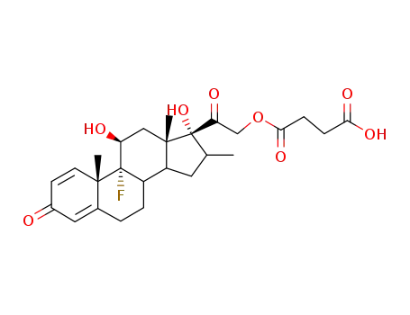 Molecular Structure of 27297-42-3 (9-fluoro-11beta,17,21-trihydroxy-16beta-methylpregna-1,4-diene-3,20-dione 21-(hydrogen succinate))