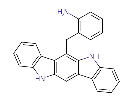 Molecular Structure of 122709-57-3 (6-<(o-aminophenyl)methyl>-5,11-dihydroindolo<3,2-b>carbazole)