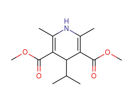 Molecular Structure of 103026-75-1 (3,5-Pyridinedicarboxylic acid,
1,4-dihydro-2,6-dimethyl-4-(1-methylethyl)-, dimethyl ester)