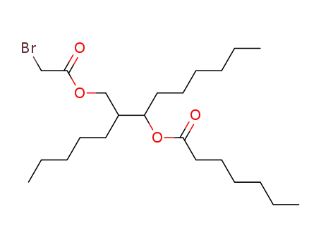Molecular Structure of 82352-13-4 (Heptanoic acid 2-(2-bromo-acetoxymethyl)-1-hexyl-heptyl ester)