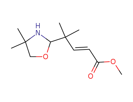 Molecular Structure of 1026226-74-3 ((E)-4-(4,4-Dimethyl-oxazolidin-2-yl)-4-methyl-pent-2-enoic acid methyl ester)