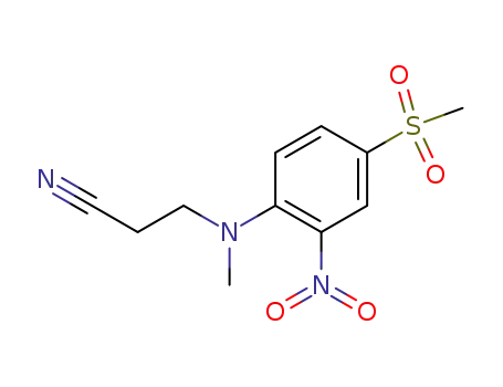 Molecular Structure of 81689-46-5 (3-[(4-Methanesulfonyl-2-nitro-phenyl)-methyl-amino]-propionitrile)
