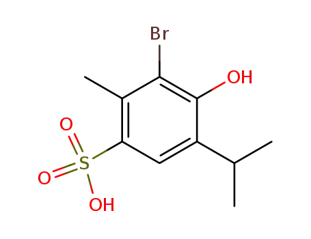 Molecular Structure of 855661-76-6 (3-bromo-4-hydroxy-5-isopropyl-2-methyl-benzenesulfonic acid)