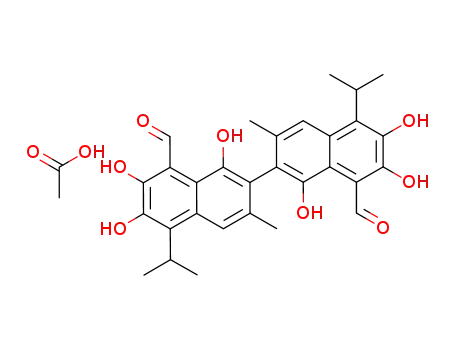 Molecular Structure of 1189561-66-7 ((S)-Gossypol (acetic acid))