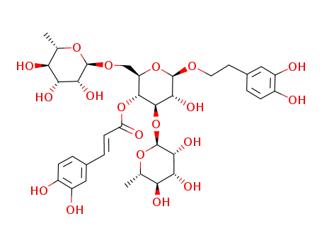 Molecular Structure of 94079-81-9 (2-(3,4-Dihydroxyphenyl)ethyl 3-O,6-O-bis(α-L-rhamnopyranosyl)-4-O-[(E)-3-(3,4-dihydroxyphenyl)propenoyl]-β-D-glucopyranoside)