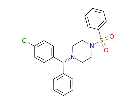 Molecular Structure of 1092460-01-9 ((-)-1-[(4-chlorophenyl)phenylmethyl]-4-[(phenyl)sulfonyl]piperazine)