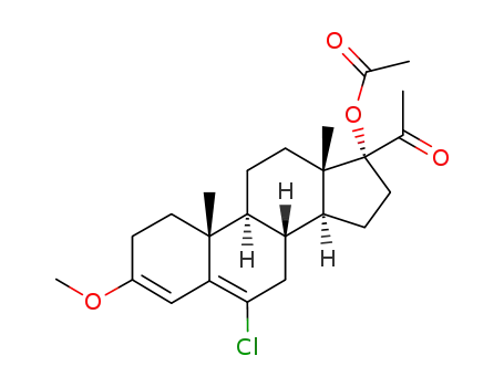 Molecular Structure of 27255-62-5 (6-chloro-3-methoxy-17α-hydroxypregna-3,5-dien-20-one 17-acetate)