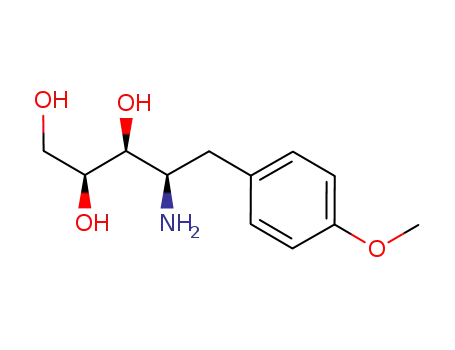 Molecular Structure of 1053733-83-7 ((2S,3S,4R)-4-Amino-5-(4-methoxy-phenyl)-pentane-1,2,3-triol)