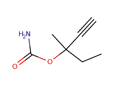 Molecular Structure of 302-66-9 (1-ethyl-1-methylprop-2-ynyl carbamate)
