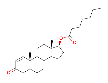 Molecular Structure of 303-42-4 (Androst-1-en-3-one,1-methyl-17-[(1-oxoheptyl)oxy]-, (5a,17b)-)