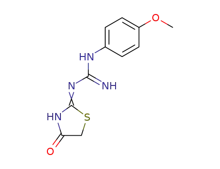 Molecular Structure of 66233-57-6 (Guanidine, N-(4,5-dihydro-4-oxo-2-thiazolyl)-N'-(4-methoxyphenyl)-)