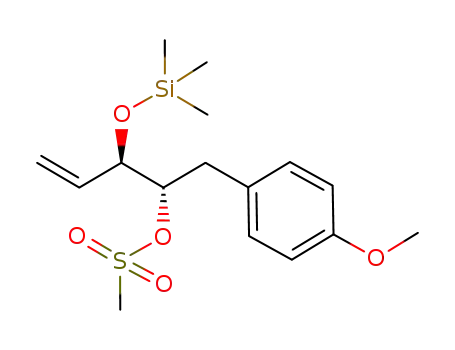 Molecular Structure of 173266-56-3 (Methanesulfonic acid (1S,2R)-1-(4-methoxy-benzyl)-2-trimethylsilanyloxy-but-3-enyl ester)