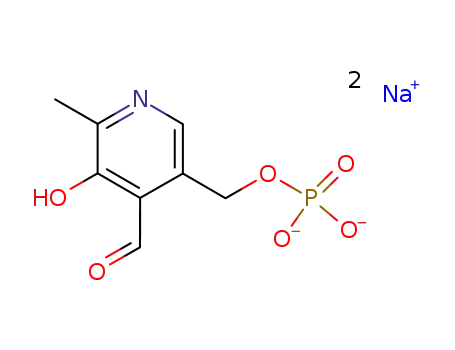 Molecular Structure of 22816-56-4 (sodium 4-formyl-5-hydroxy-6-methyl-3-pyridylmethyl hydrogen phosphate)