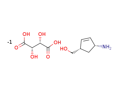 Molecular Structure of 229177-52-0 ((1S-cis)-4-Amino-2-cyclopentene-1-methanol D-hydrogen tatrate)