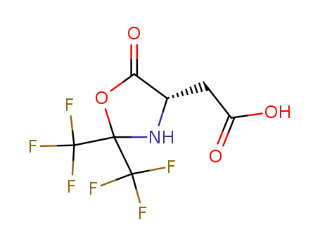 Molecular Structure of 131021-87-9 (<(4S)-2,2-bis(trifluoromethyl)-5-oxo-1,3-oxazolidine-4-yl>acetate)