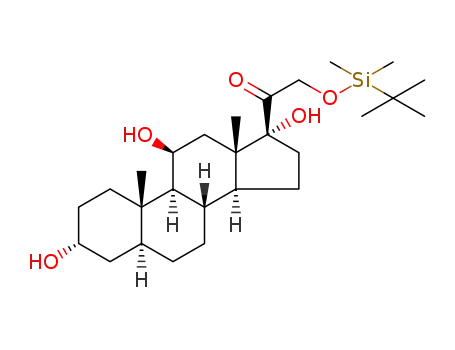 Molecular Structure of 1242075-27-9 (21-tert-butyldimethylsilyloxy-3α,11β,17α-trihydroxy-5α-pregnan-20-one)