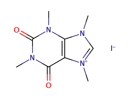 Molecular Structure of 86180-38-3 (1H-Purinium, 2,3,6,9-tetrahydro-1,3,7,9-tetramethyl-2,6-dioxo-, iodide)