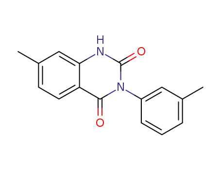 Molecular Structure of 33900-96-8 (7-methyl-3-<i>m</i>-tolyl-1<i>H</i>-quinazoline-2,4-dione)