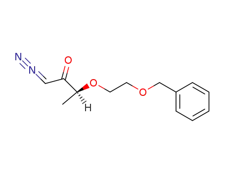 Molecular Structure of 124251-98-5 ((S)-3-(2-Benzyloxy-ethoxy)-1-diazo-butan-2-one)