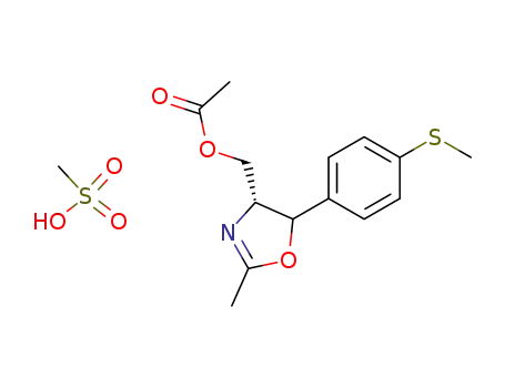 Acetic acid (R)-2-methyl-5-(4-methylsulfanyl-phenyl)-4,5-dihydro-oxazol-4-ylmethyl ester; compound with methanesulfonic acid