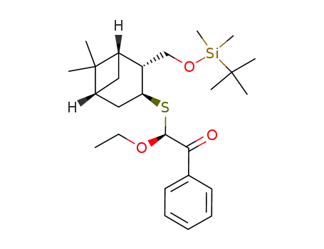 (1S,2R,3S,5R,2'S)-6,6-dimethyl-3-(2'-ethoxy-1'-phenyl-1'-oxo-2'-ethylsulfanyl)-2-(O-t-butyl-dimethylsilyl-hydroxymethyl)-bicyclo[3.1.1]heptane