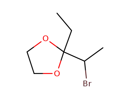 Molecular Structure of 22515-81-7 (2-(1-Bromoethyl)-2-ethyl-1,3-dioxolane)