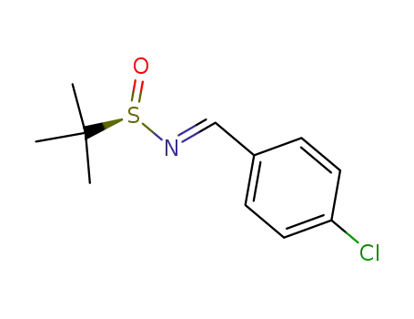 Molecular Structure of 336105-23-8 ((R)-(-)-N-[(1E)-(4-chlorophenyl)methylene]-2-methyl-2-propanesulfinamide)