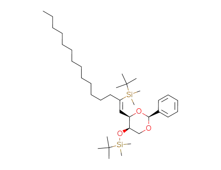 Molecular Structure of 432038-18-1 ((2S,4R,5R)-5-(tert-Butyl-dimethyl-silanyloxy)-4-[(Z)-2-(tert-butyl-dimethyl-silanyl)-pentadec-1-enyl]-2-phenyl-[1,3]dioxane)