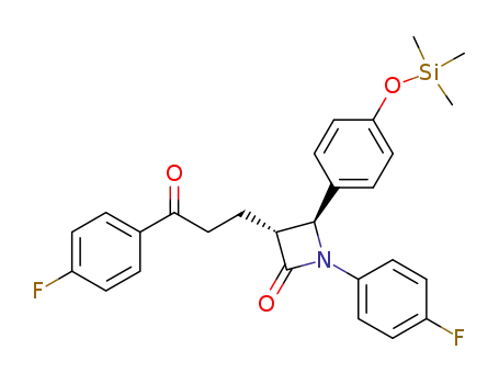 Molecular Structure of 954109-26-3 ((3R,4S)-4-(4-(trimethylsilyloxy)phenyl)-1-(4-fluorophenyl)-3-[3-(4-fluorophenyl)-3-oxopropyl]azetidin-2-one)