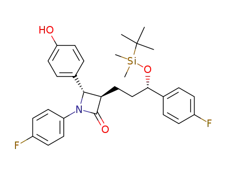 2-Azetidinone,
3-[(3S)-3-[[(1,1-dimethylethyl)dimethylsilyl]oxy]-3-(4-fluorophenyl)propyl]-
1-(4-fluorophenyl)-4-(4-hydroxyphenyl)-, (3R,4S)-