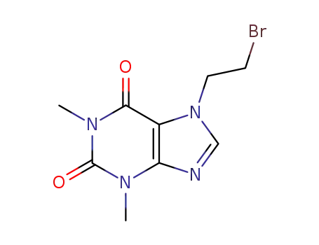 Molecular Structure of 23146-05-6 (7-(2-bromoethyl)-3,7-dihydro-1,3-dimethyl-1H-purine-2,6-dione)