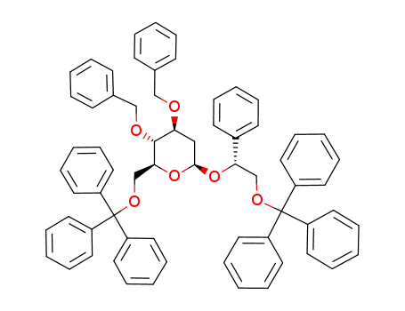 Molecular Structure of 179924-50-6 ((R)-1-phenyl-2-(α,α-diphenylbenzyloxy)ethyl-3,4-di-O-benzyl-2-deoxy-6-O-(α,α-diphenylbenzyl)-L-glucoside)