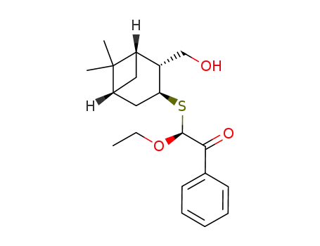Molecular Structure of 682352-08-5 (Ethanone,
2-ethoxy-2-[[(1S,2R,3S,5R)-2-(hydroxymethyl)-6,6-dimethylbicyclo[3.1.1
]hept-3-yl]thio]-1-phenyl-, (2S)-)
