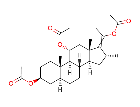 Molecular Structure of 810-38-8 ((17Ξ)-3β,11α,20-triacetoxy-16α-methyl-5α-pregn-17(20)-ene)