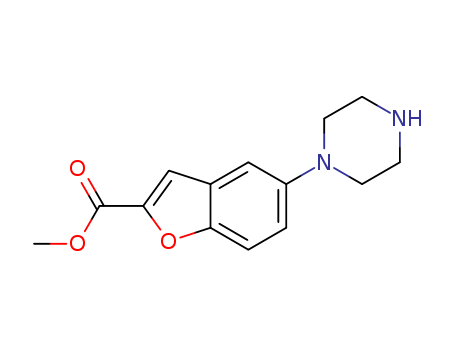 2-Benzofurancarboxylic acid, 5-(1-piperazinyl)-, Methyl ester