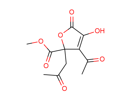 2-Furancarboxylic acid,3-acetyl-2,5-dihydro-4-hydroxy-5-oxo-2-(2-oxopropyl)-, methyl ester