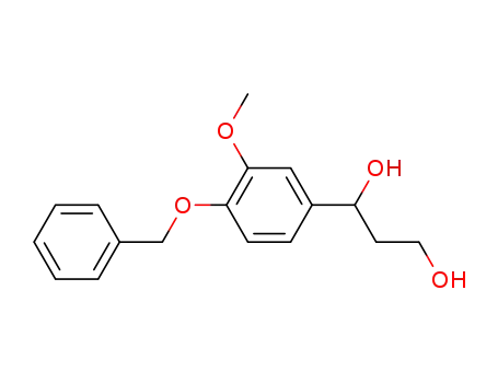Molecular Structure of 94824-16-5 (1,3-dihydroxy-1-(4-O-benzyl-3-methoxyphenyl)propane)