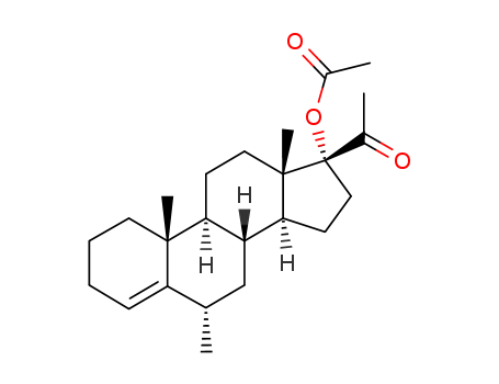 Pregn-4-en-20-one,17-(acetyloxy)-6-methyl-, (6α)-