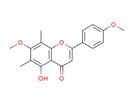 Molecular Structure of 3122-88-1 (5-HYDROXY-7,4'-DIMETHOXY-6,8-DIMETHYLFLAVONE)