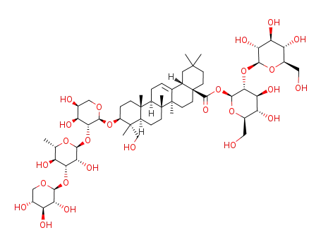 acid,23-hydroxy-3-[(O-â-D-xylopyranosyl- (1f3)-O-6-deoxy-R-L-mannopyranosyl- (1f2)-R-L-arabinopyranosyl)oxy]-,2-O-â- D-glucopyranosyl-â-D-glucopyranosyl ester,(3â,4R)- 