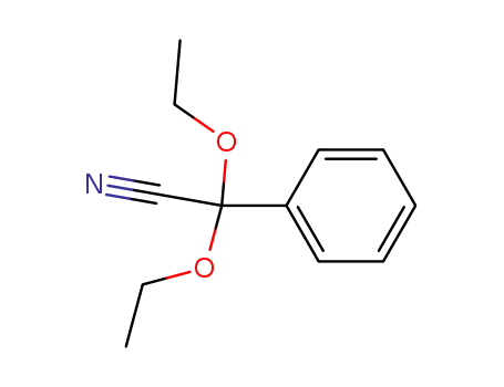 Molecular Structure of 77426-90-5 (α,α-diethoxybenzeneacetonitrile)