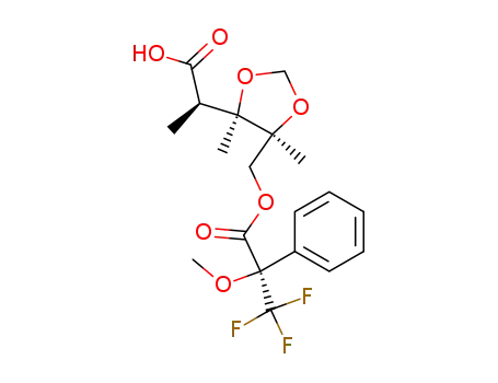 Molecular Structure of 121719-96-8 ((2'R,2S,3R,4S)-5-<2'-methoxy-2'-(trifluoromethyl)phenylacetoxy>-2,3,4-trimethyl-3,4-methylenedioxypentanoic acid)
