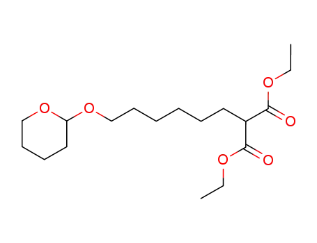 Molecular Structure of 57221-90-6 (Propanedioic acid, [6-[(tetrahydro-2H-pyran-2-yl)oxy]hexyl]-, diethyl
ester)