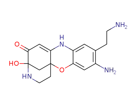 Molecular Structure of 145069-19-8 (7-amino-8-(2-aminoethyl)-3-hydroxy-2-oxo-2,3,4,10-tetrahydro<3,4-a>iminoethanophenoxazine)