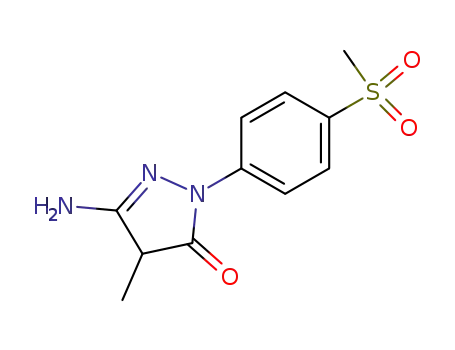 Molecular Structure of 31522-06-2 (5-amino-2,4-dihydro-4-methyl-2-[4-(methylsulphonyl)phenyl]-3H-pyrazol-3-one)
