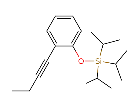 Molecular Structure of 199010-93-0 ((2-But-1-ynyl-phenoxy)-triisopropyl-silane)