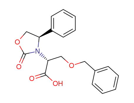 Molecular Structure of 206068-41-9 ((R)-3-Benzyloxy-2-((R)-2-oxo-4-phenyl-oxazolidin-3-yl)-propionic acid)